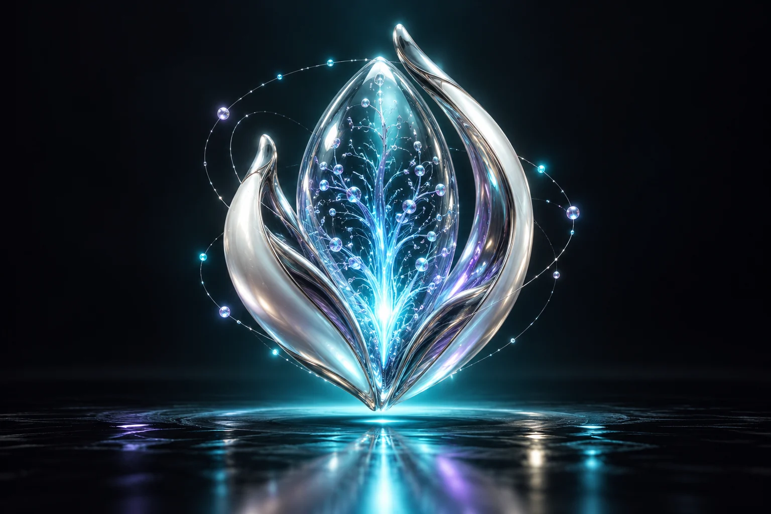 Sculptural 3D concept artwork for Neverlast Seed AI